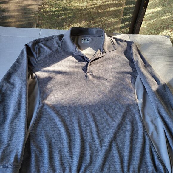 IZOD Mens XX-Large Gray Golf Long Sleeve Tournament Polo NEW - Picture 4 of 11